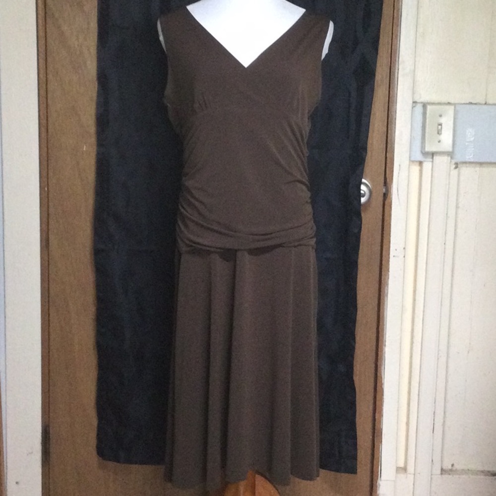 Alfani brown ankle length stretchy quality dress